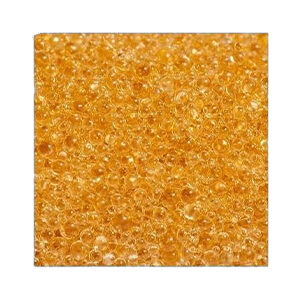 Billes sphériques jaunes d'or de résine échangeuse de cations